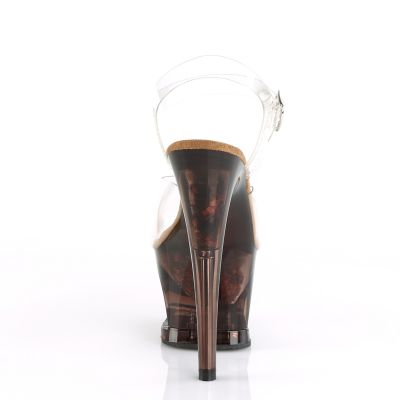7 inches Heel 2 3 4 inchesTinted Cut Out PF Ankle Strap Sandal w Gltrs