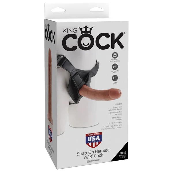 King Cock Strap-on Harness With 8" Cock - Tan — image 9 of 12