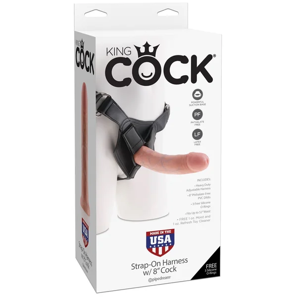 King Cock Strap on Harness With 8 Inch Cock - Flesh — image 9 of 12