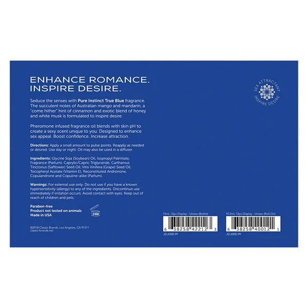 Pure Instinct Pheromone Fragrance Oil True Blue Roll on 12 Pc Display — image 8 of 8