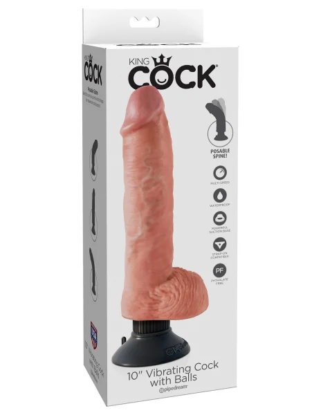 King Cock 10 in. Vibrating Cock with Balls