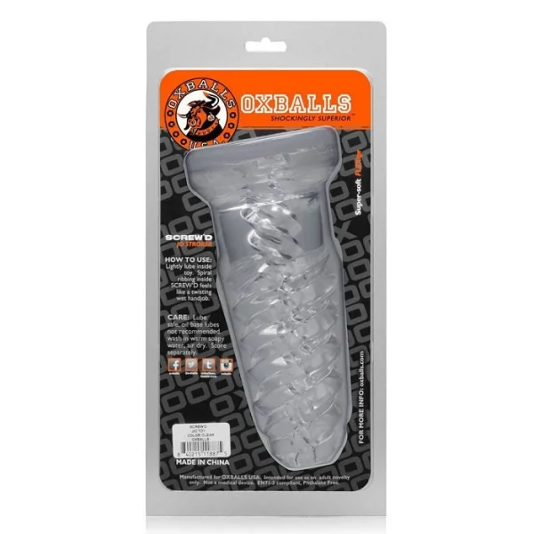 Oxballs Screwed Super Squish Corkscrew Jack Off Toy - Clear