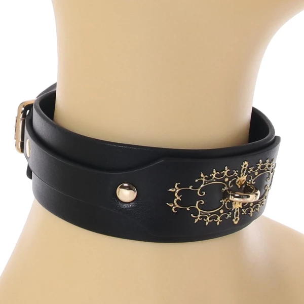 Fetish & Fashion Katrina Collar By NS Novelties - Black & Gold