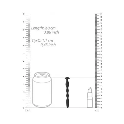 Ouch Urethral Sounding Silicone Cock Pin Black 11 Mm