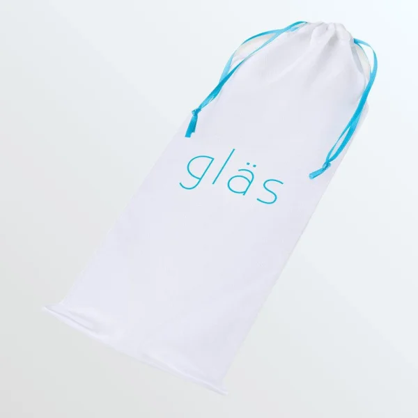 Gläs Full Tip Textured Glass Dildo - Clear & Blue