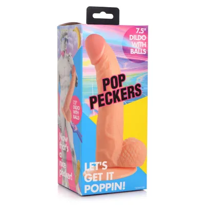 Pop Pecker 7 5 Inch Dildo With Balls Light