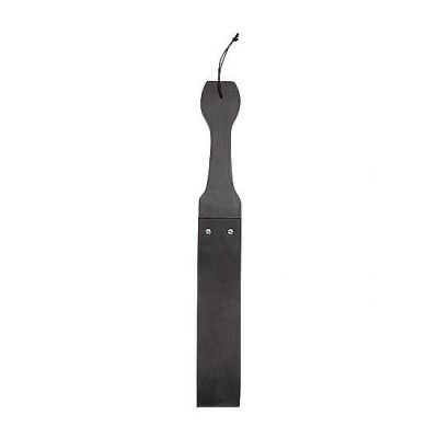 Wooden Handle Belt Whip Slapper Leather Black