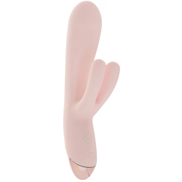 Elora Rechargeable Waterproof Silicone Rabbit Style Dual Stimulation Vibrator By Blush - Pink