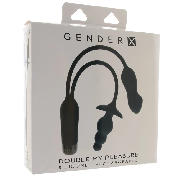 Gender X Double My Pleasure Rechargeable Waterproof Silicone Vibe & Plug Combo