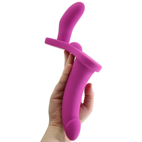 Vibrating Double-Sided Strap-On in Purple