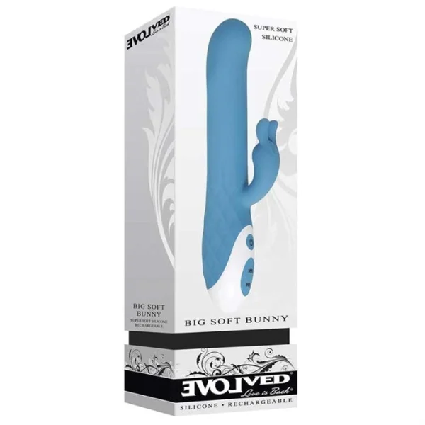 Big Soft Bunny Rechargeable Waterproof Dual Stimulation Vibrator By Evolved Novelties