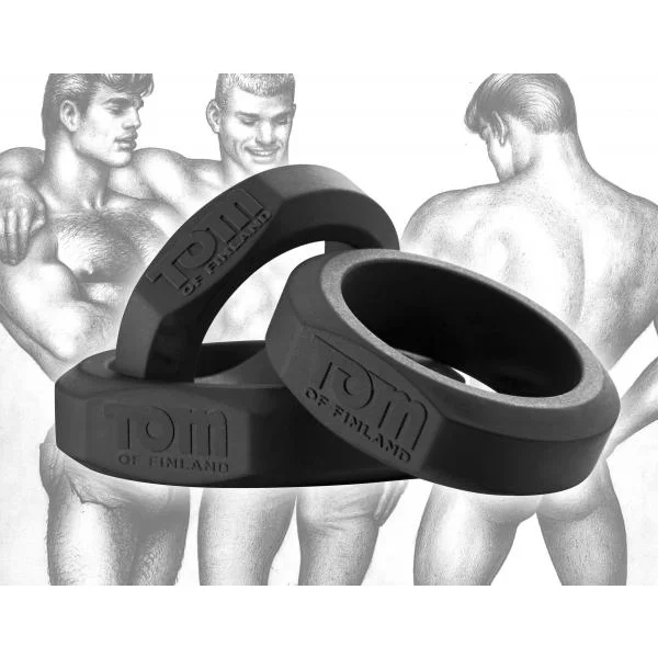 Tom of Finland 3 Piece Silicone Cock Ring Set