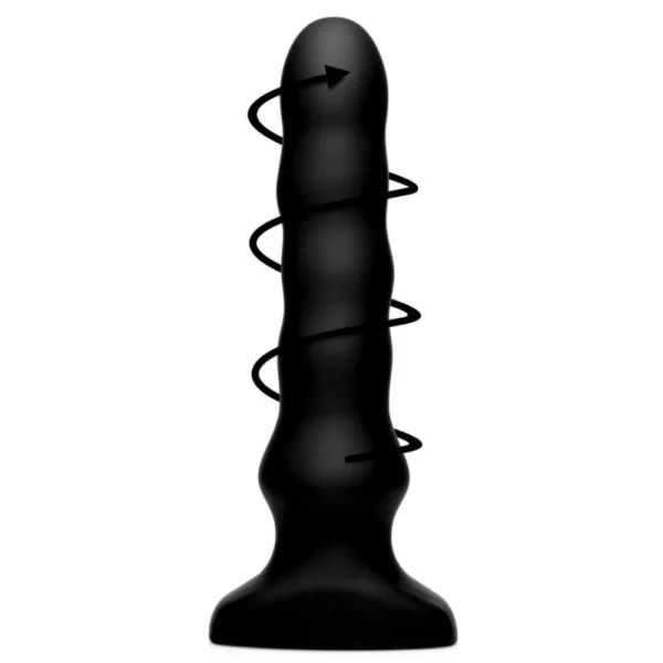 Rippled Swirling Anal Plug With Wireless Remote