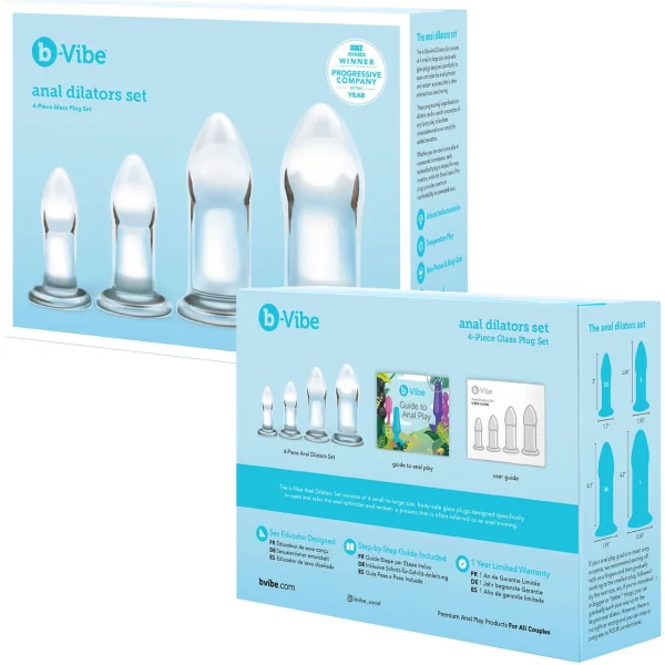 B-Vibe Glass Anal Dilators 4 Piece Set