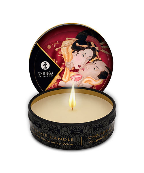 Mini Massage Candle Sparkling Strawberry Wine 30ml/1oz.