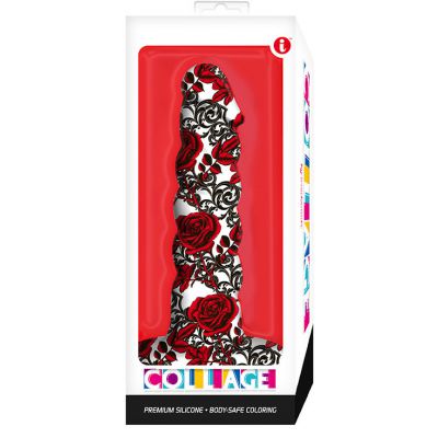Collage Iron Rose Twisted White Patterned 17 8 cm Dildo