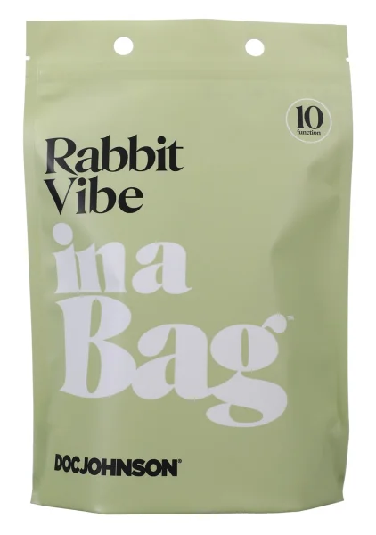 In A Bag Silicone Rechargeable Rabbit Vibrator By Doc Johnson - Black