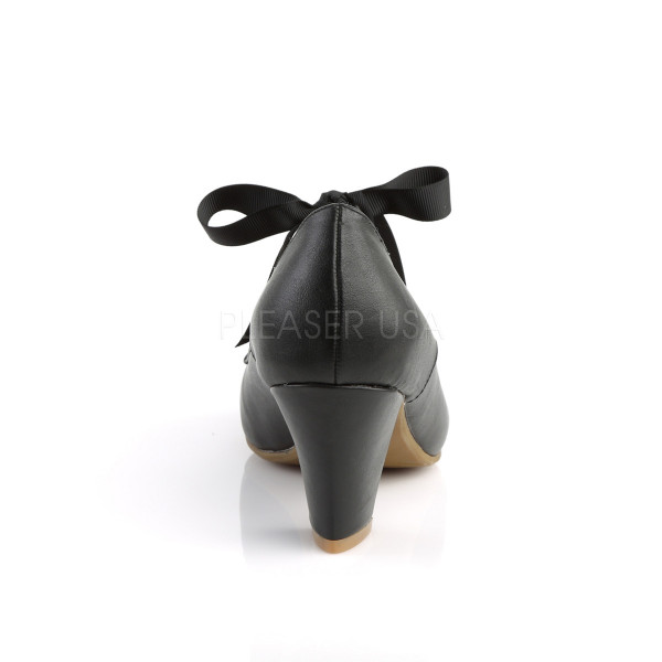 2 1/2 inches Cuben Heel Mary Jane Pump W/ Ribbon Tie