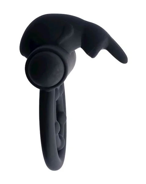 Share Satisfaction Vibrating Rabbit Ring - Black