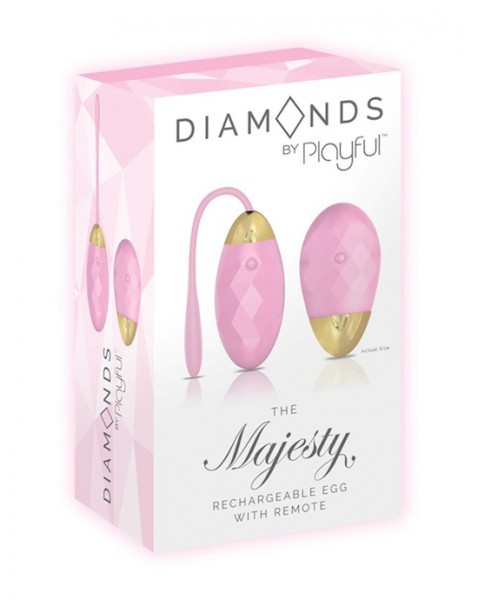 Diamonds The Majesty Rechargeable Egg With Remote - Pink