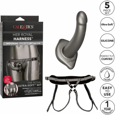 The Royal UltraSoft Set Crotchless Strap On With GProbe 7 5 Inch