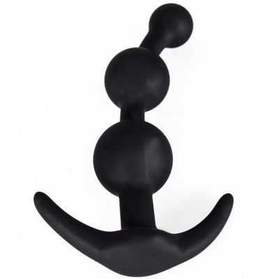 Bondara Black Silicone Anchor Anal Beads 5 Inch