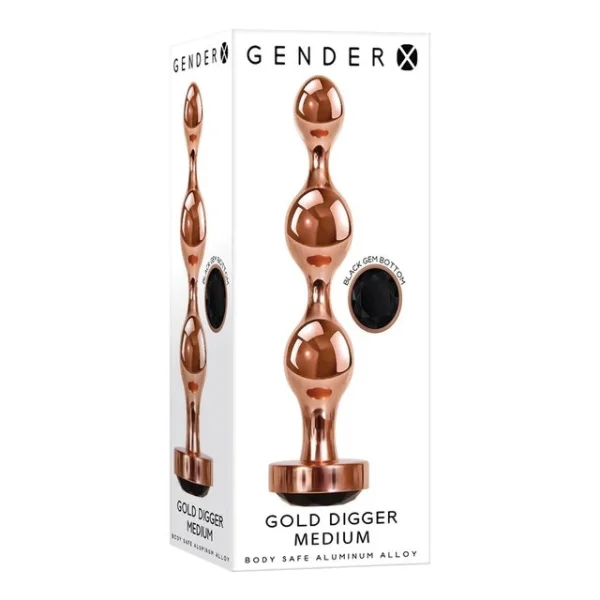 Gold Digger Metal Anal Beads - 1 Plug