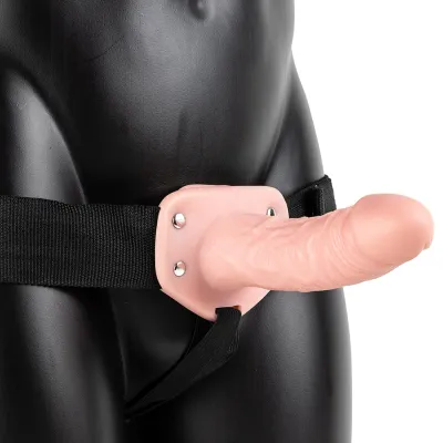 Real Rock Hollow Vibrating 6 Inch Strap On