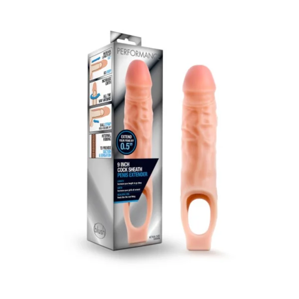 Performance 9 Inch Cock Sheath Penis Extender Vanilla