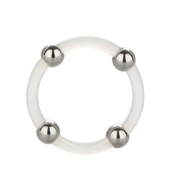 Steel Beaded Silicone Ring Large Clear — image 5 of 8