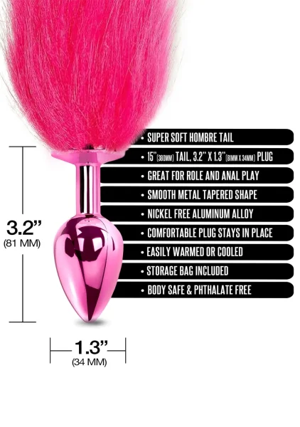 Nixie Metal Butt Plug With Ombre Tail Purple