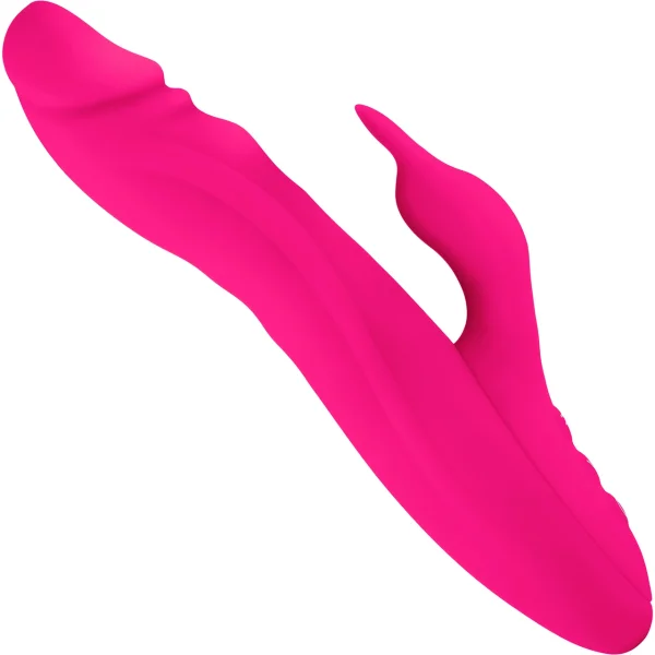 Booster Rabbit Rechargeable Silicone Rotating Dual-Stim Vibrator By FemmeFunn - Pink