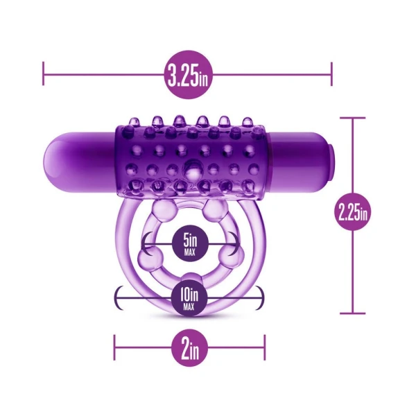 Play With Me - The Player - Vibrating Double Strap Cockring - Purple