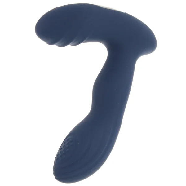 Playboy Pleasure Pleaser Silicone Rechargeable Vibrating Prostate Massager With Remote - Blue