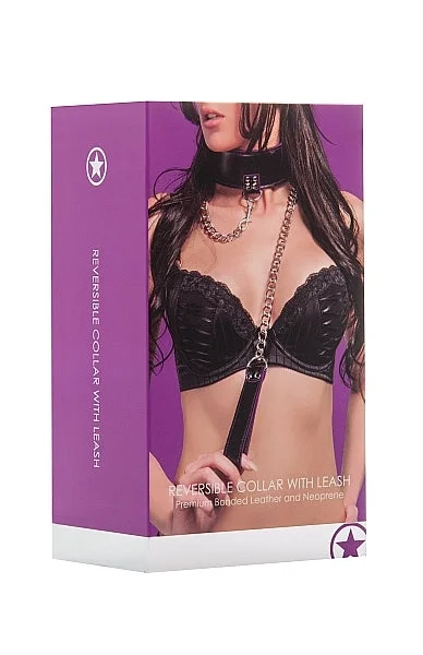 Reversible Collar with Leash - Purple