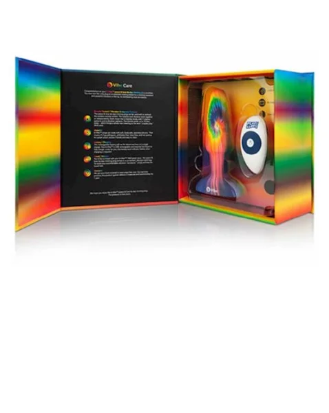 Peace And Love Tie-dye Rimming Plug  - Rainbow - 6 Inch