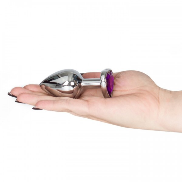 Bejewelled Purple Heart Jewelled Butt Plug – 3, 3.5 or 4 Inch — image 5 of 6