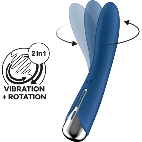 Satisfyer Spinning Vibe 1 Rechargeable Waterproof Silicone G-Spot Vibrator - Blue
