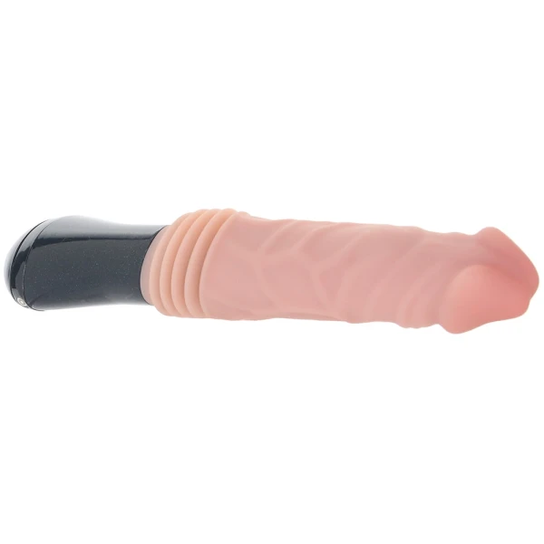 Dr. Skin Dr. Knight 5" Thrusting, Gyrating & Vibrating Silicone Dildo With Handle By Blush - Vanilla