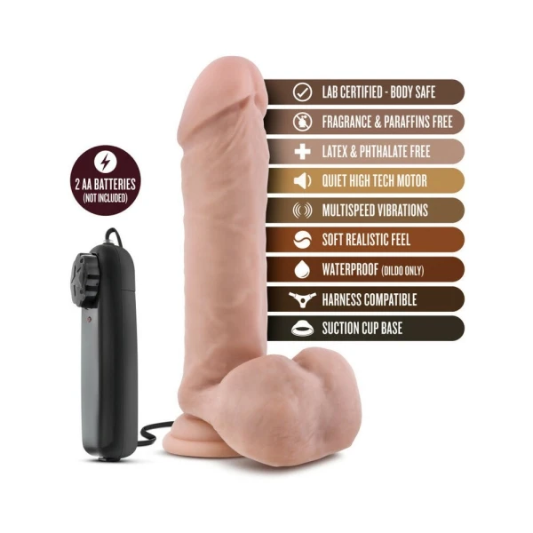 Loverboy - The Goalie - Vibrating 8 Inch Realistic Dildo - Vanilla — image 16 of 17