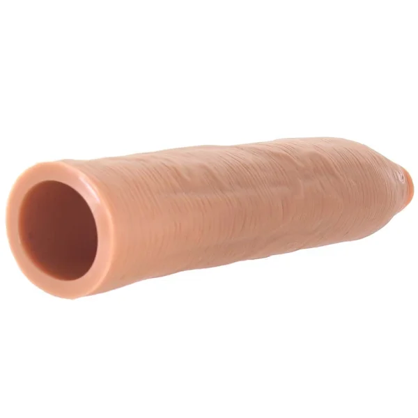 Fantasy X-tensions Elite Silicone 7" Uncut Penis Extension - Caramel