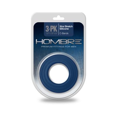 Hombre Xtra Stretch Silicone C bands 3pk Navy