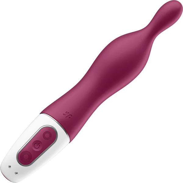 Satisfyer A-Mazing 1 Rechargeable Waterproof 12-Function A-Spot Vibrator - Berry