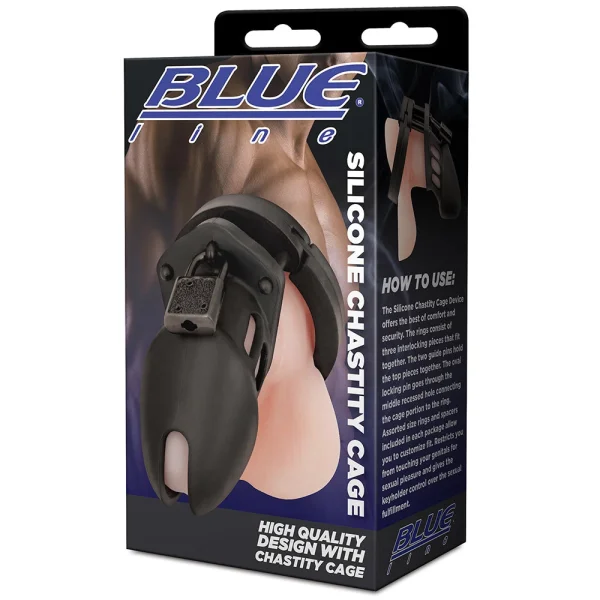 Blue Line Silicone Chastity Cage — image 11 of 13