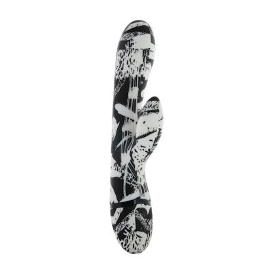 Hype Dual Wand Rabbit Vibrator Black White