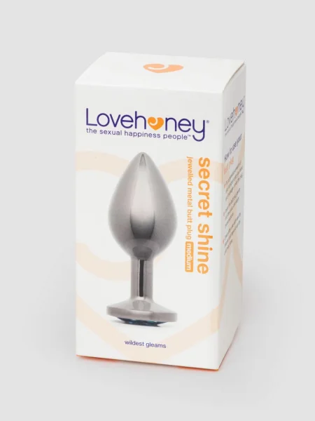 Lovehoney Gunmetal Jewelled Metal Medium Butt Plug 3 Inch