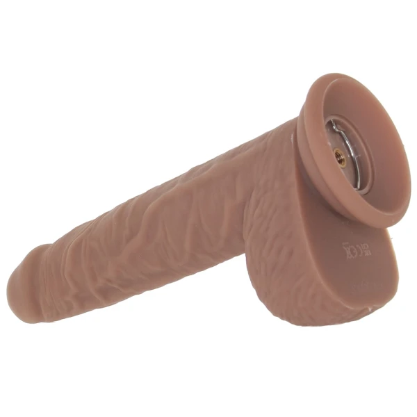 Squirting Fuck Stick 9" Vibrating Realistic Silicone Suction Cup Dildo By CalExotics - Caramel