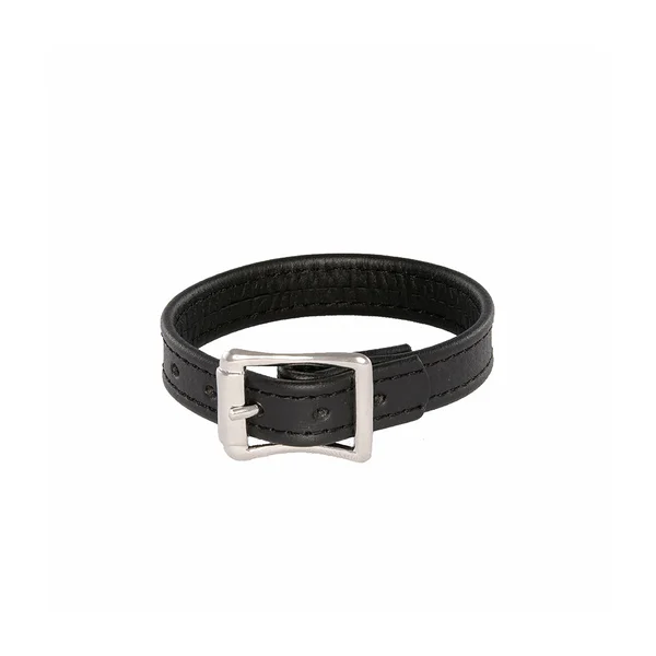 Leather Stretcher Plain Cock Ring With Buckle — image 3 of 3