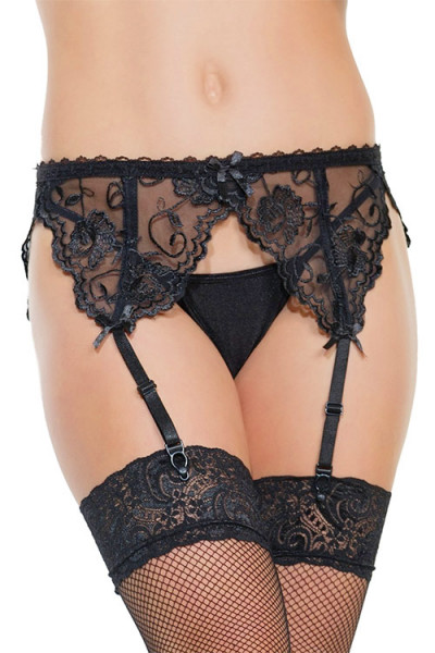 Daily Hustle Scalloped Lace Garter Belt By Coquette