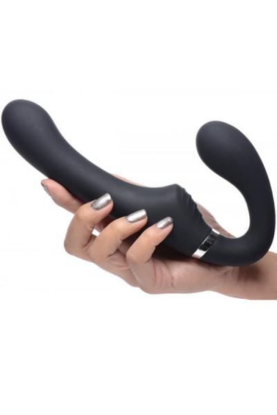 Strap U Vibrating 8.4" Strapless Strap On With Remote